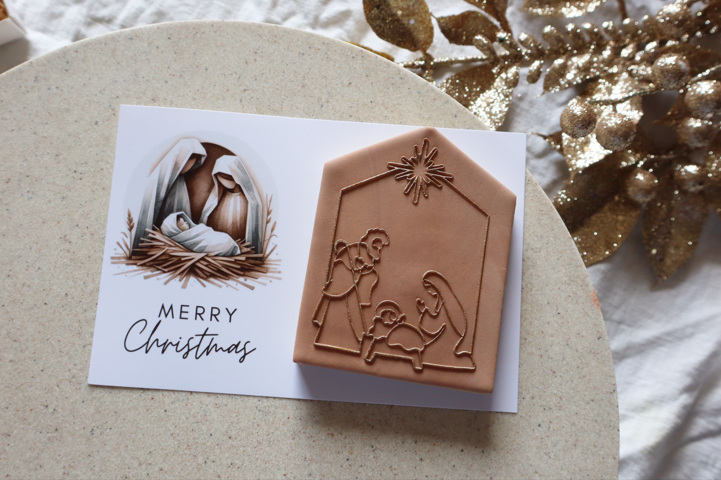 Nativity Single Cookie on Backing Card