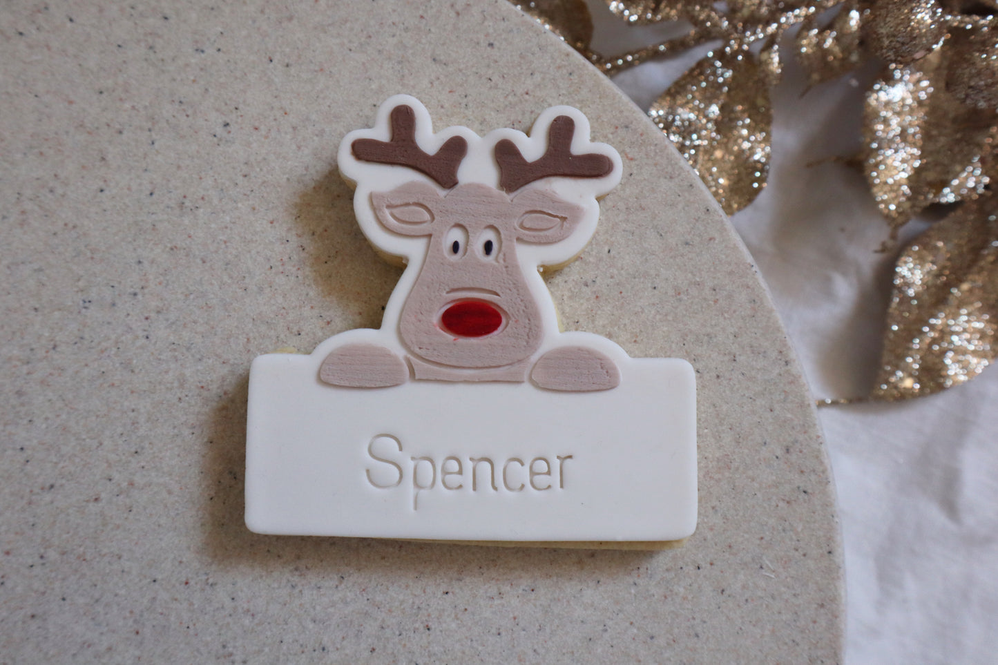 Personalised Reindeer Cookie