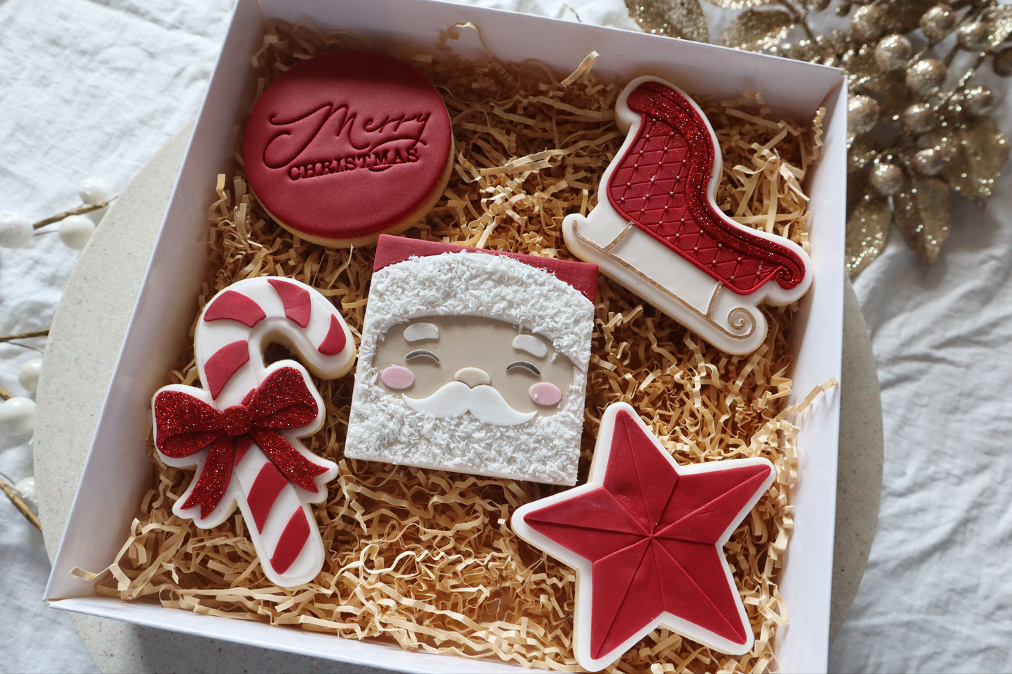 5 pack All Red Christmas cookies gift set