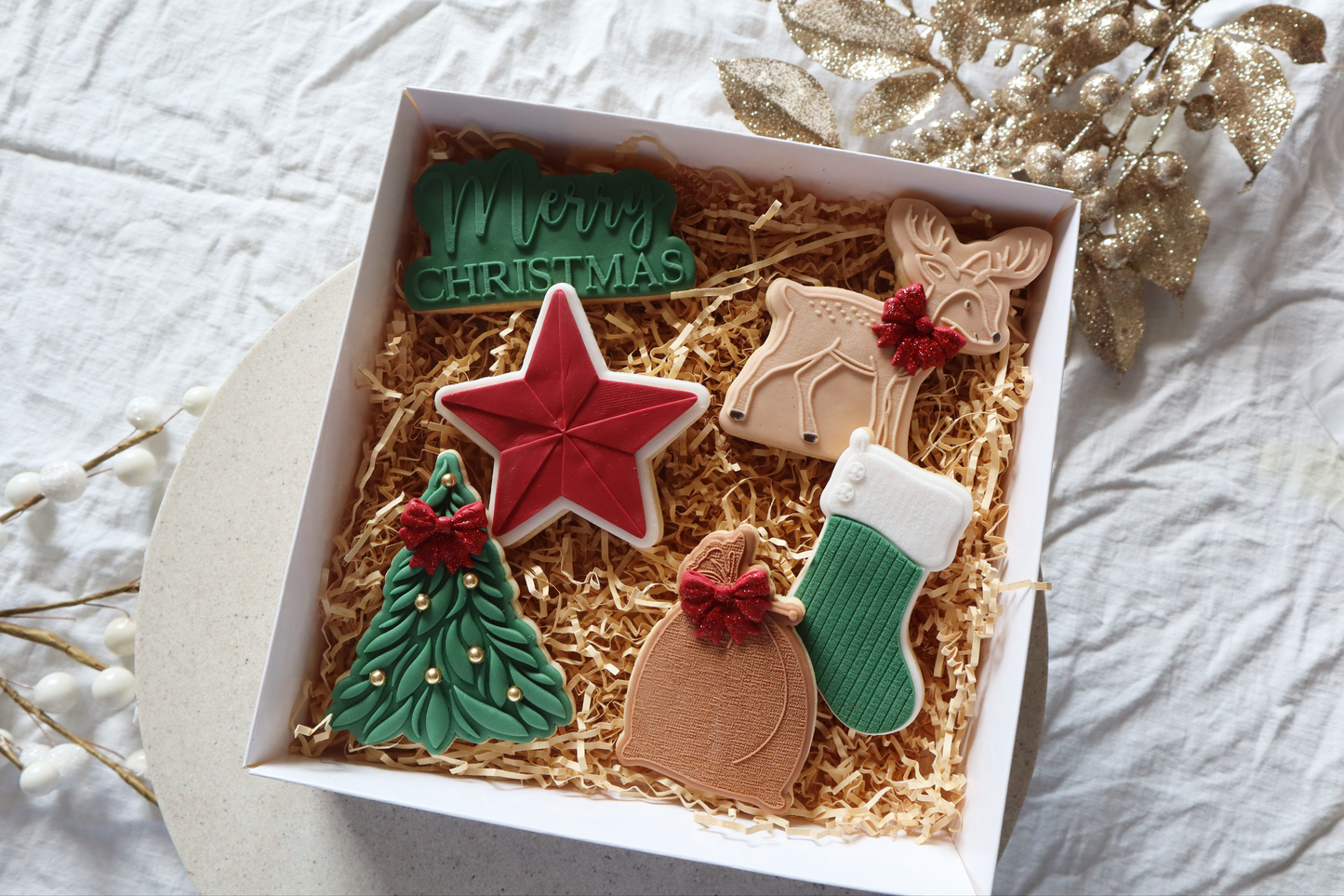 6 pack Christmas cookies gift set